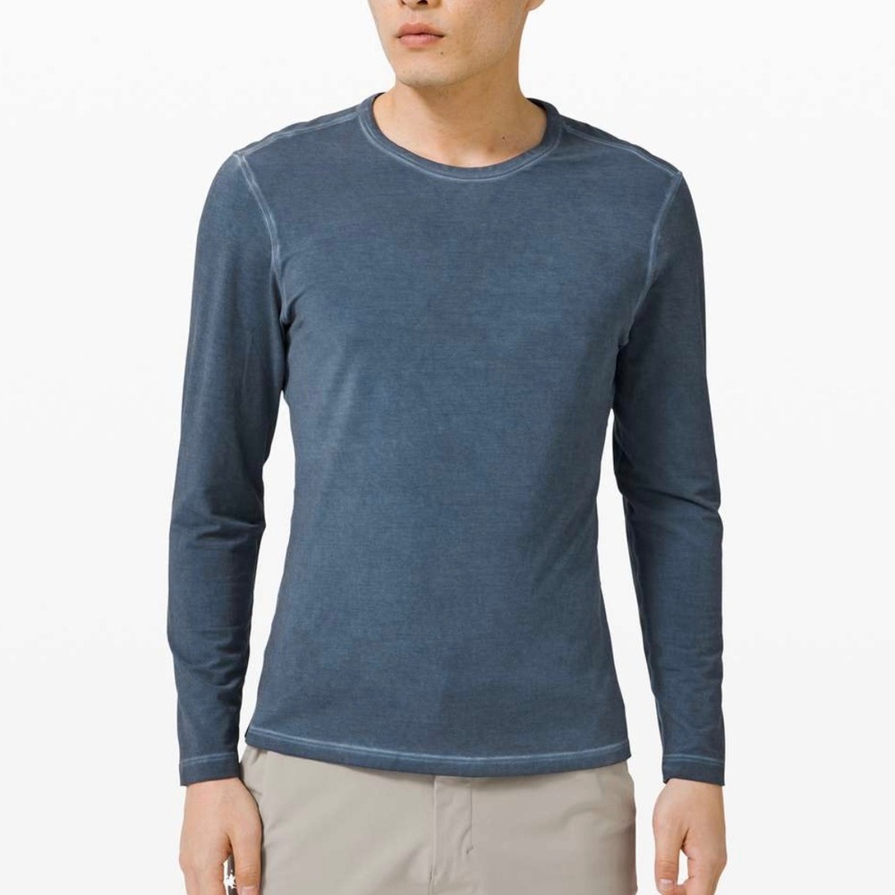Lululemon 5 Year Basic Long Sleeve‎ in Washed Blue SZ M Activewear Work Out